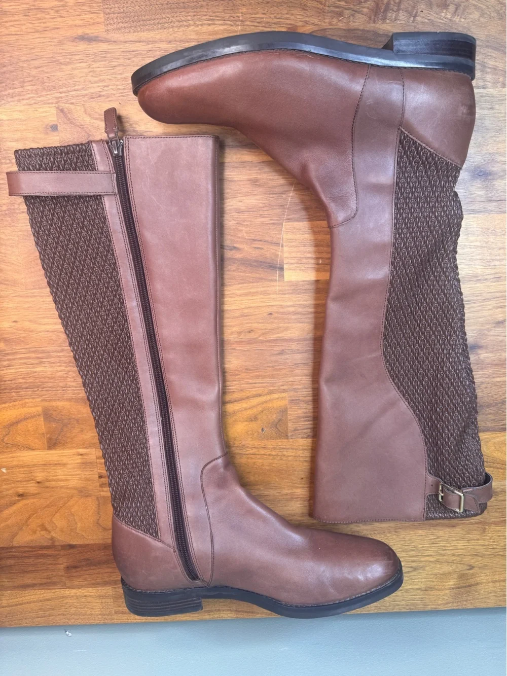 Cole Haan Leather IDAH Equestrian Boot Chestnut Brown Size 9.5
